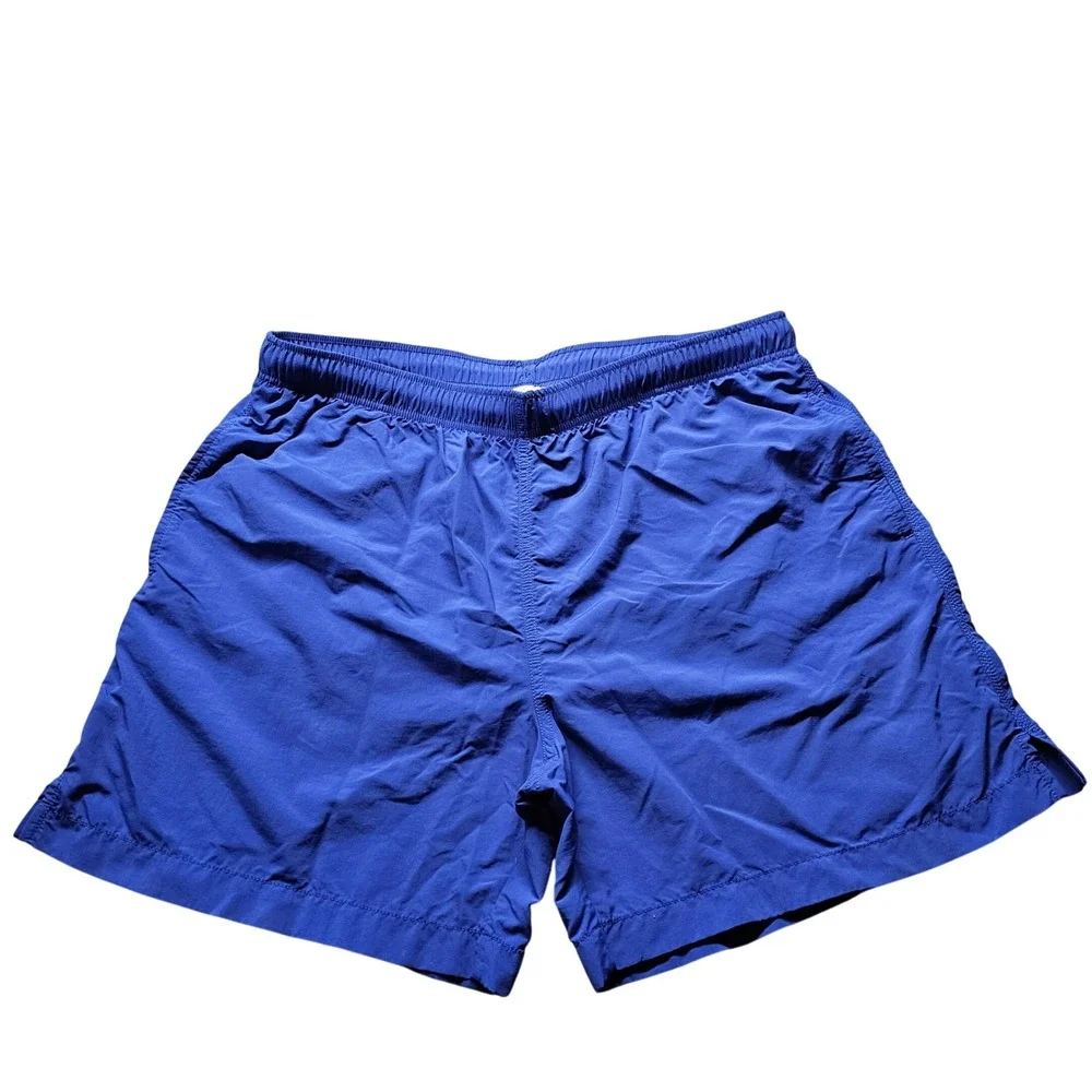 Lands' End Swim Trunks Mens Large 36-38/L Blue Solid Board Shorts